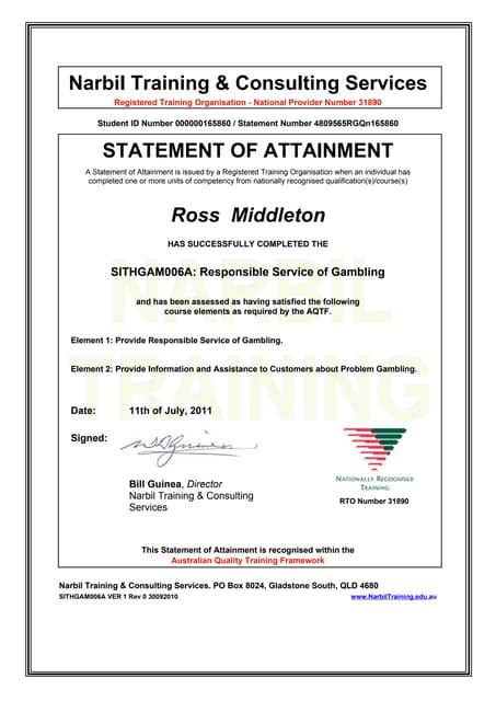 rsg certificate